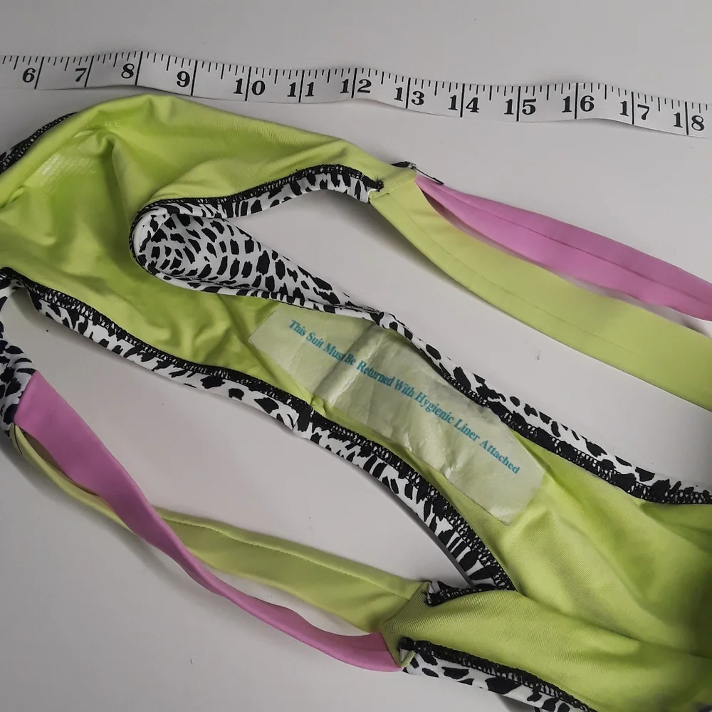 SHADE & SHORE Vacay Pink Yellow Animal Print 2PC Bikini 36D & Large  NWT